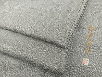 平和屋着物●男性　伝統工芸師　服部光擴　江戸小紋　鮫小紋柄　正絹　逸品　BAAW2838yc