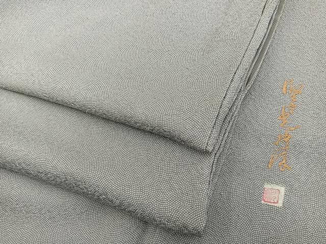 平和屋着物●男性　伝統工芸師　服部光擴　江戸小紋　鮫小紋柄　正絹　逸品　BAAW2838yc