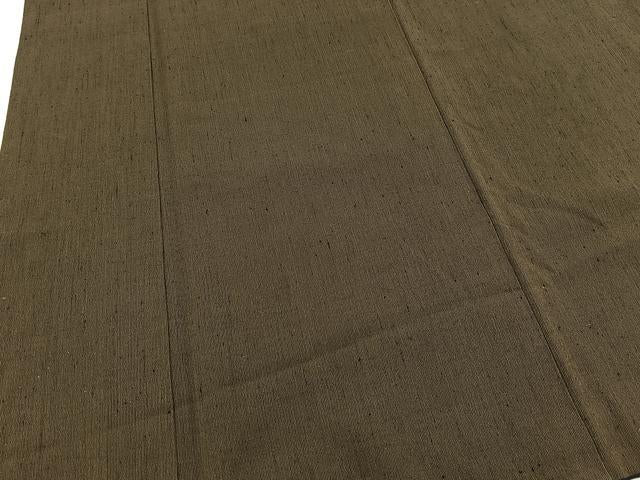 平和屋着物■男性　紬　藍媚茶色　正絹　逸品　BAAW2839yc