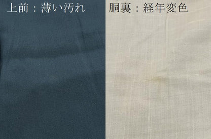 平和屋着物■男性　色無地　青藍色　正絹　逸品　BAAW2840yc
