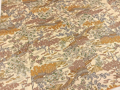 平和屋着物■上質な小紋　風景花文　正絹　逸品　BAAW2841yc