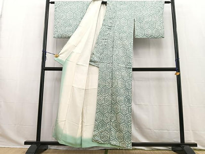 平和屋着物■上質な小紋　絞り　亀甲文　正絹　逸品　BAAW2849yc