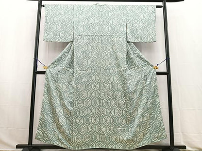 平和屋着物■上質な小紋　絞り　亀甲文　正絹　逸品　BAAW2849yc