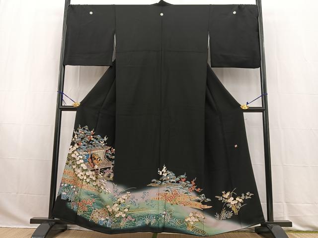 平和屋着物■豪華黒留袖 作家物 平安人物文 暈し染め 金彩 正絹 逸品 BAAW2851yc
