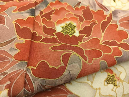 平和屋着物■豪華黒留袖 牡丹 金糸 正絹 逸品BAAW2856yc