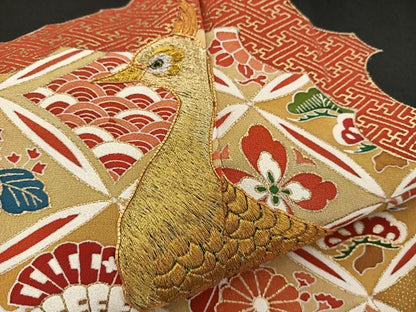 平和屋着物■豪華黒留袖　駒刺繍　孔雀吉祥花文　金彩　銀糸　正絹　逸品　BAAW2861yc
