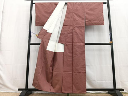 平和屋着物■上質な紬　蘇芳香色　正絹　逸品　BAAW2864yc