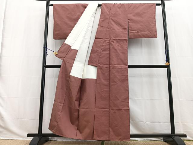 平和屋着物■上質な紬　蘇芳香色　正絹　逸品　BAAW2864yc
