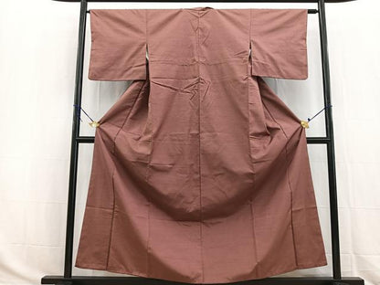 平和屋着物■上質な紬　蘇芳香色　正絹　逸品　BAAW2864yc
