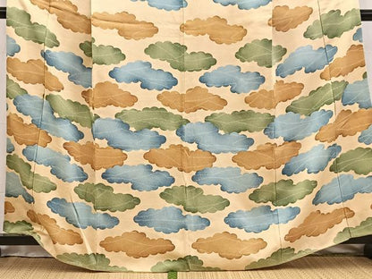 平和屋着物■訪問着　雲重ね文　正絹　逸品　BAAW2865yc