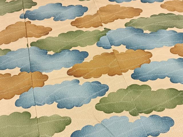 平和屋着物■訪問着　雲重ね文　正絹　逸品　BAAW2865yc