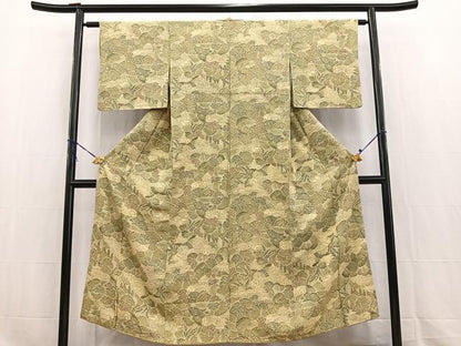 平和屋着物■上質な小紋　風景樹林文　正絹　逸品　BAAW2867yc