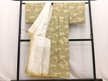 平和屋着物■上質な小紋　風景樹林文　正絹　逸品　BAAW2867yc