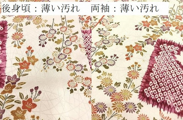 平和屋着物■上質な小紋　草花文　金彩　正絹　逸品　BAAW2870yc