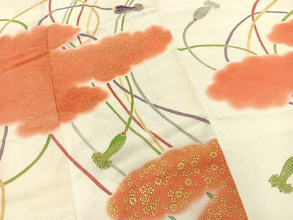 平和屋着物■訪問着 刺繍 雲重ね紐文 金彩 正絹 逸品 BAAW2871yc
