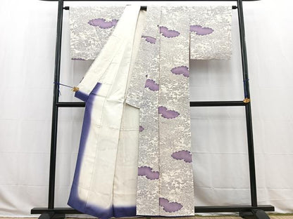 平和屋着物■上質な小紋　雲重ね風景文　正絹　逸品　BAAW2872yc