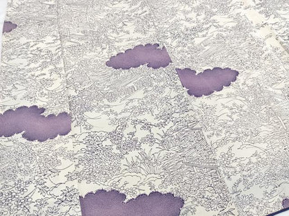 平和屋着物■上質な小紋　雲重ね風景文　正絹　逸品　BAAW2872yc