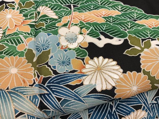 平和屋着物■豪華黒留袖 作家物 松竹梅 金彩 正絹 逸品 BAAW2876yc