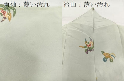 平和屋着物■上質な小紋　型染め　更紗花文　正絹　逸品　BAAW2878yc