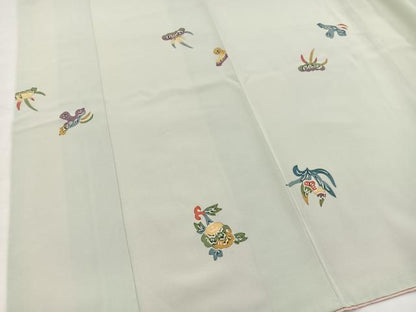 平和屋着物■上質な小紋　型染め　更紗花文　正絹　逸品　BAAW2878yc