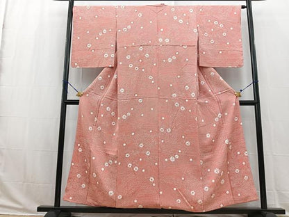 平和屋着物■上質な小紋　絞り　吉祥花文　正絹　逸品　BAAW2884yc