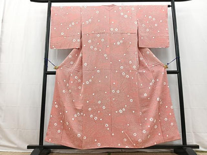平和屋着物■上質な小紋　絞り　吉祥花文　正絹　逸品　BAAW2884yc