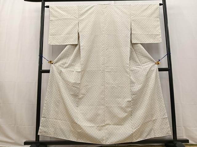 平和屋着物■上質な紬 ミューズ染色集 欧承 七宝文 反端付き 正絹 逸品 未使用 BAAW2892yc
