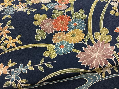 平和屋着物■上質な小紋　流水花文　金彩　正絹　逸品　BAAW2893yc