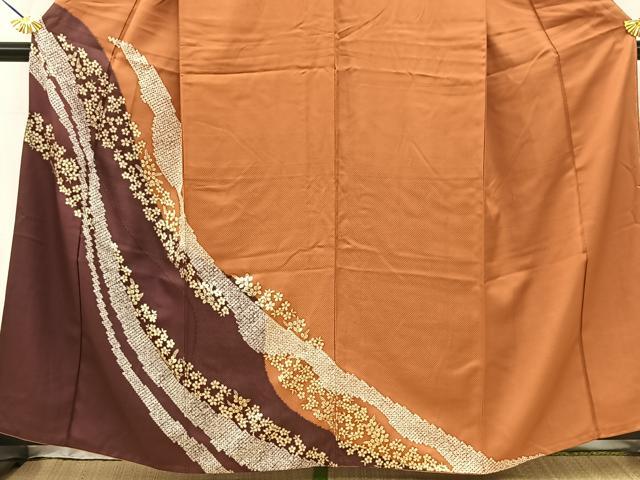 平和屋着物■訪問着　草花文　金彩　正絹　逸品　BAAW2909yc