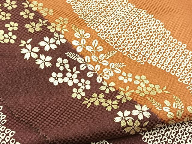 平和屋着物■訪問着　草花文　金彩　正絹　逸品　BAAW2909yc