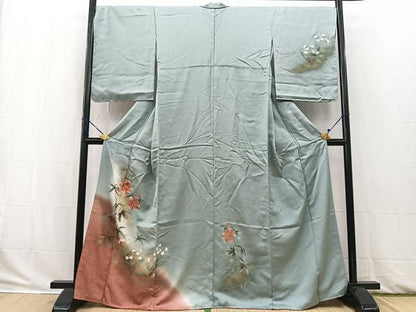 平和屋着物■訪問着　草花文　暈し染め　金彩　正絹　逸品　BAAW2914yc