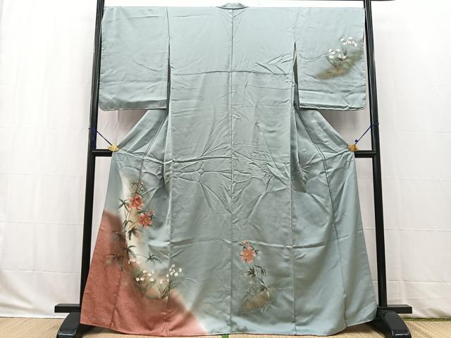 平和屋着物■訪問着　草花文　暈し染め　金彩　正絹　逸品　BAAW2914yc