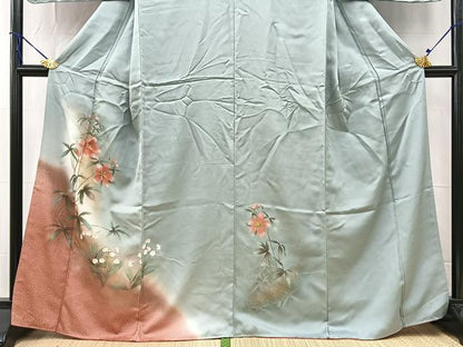 平和屋着物■訪問着　草花文　暈し染め　金彩　正絹　逸品　BAAW2914yc