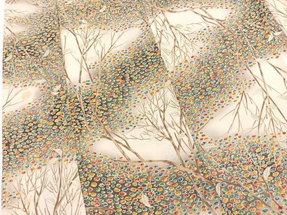 平和屋着物■上質な小紋　木立　暈し染め　正絹　逸品　BAAW2917yc