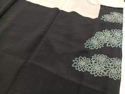平和屋着物■豪華黒留袖　銀駒刺繍　草花文　金彩　正絹　逸品　BAAW2921yc
