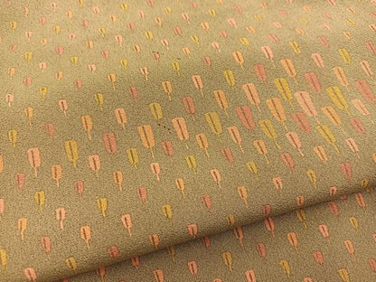 平和屋着物■上質な小紋　扇文　岩井茶色　正絹　逸品　BAAW2929yc