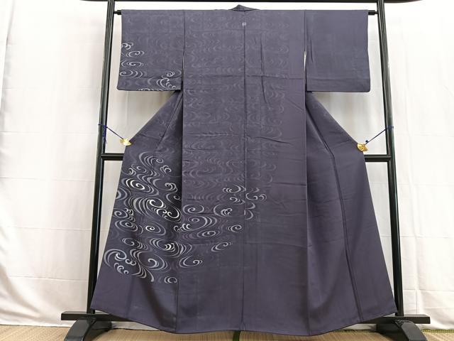 平和屋着物■訪問着　刺繍　流水文　銀彩　正絹　逸品　BAAW2930yc
