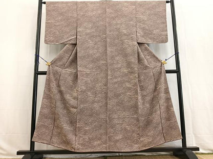 平和屋着物■上質な小紋　流水草葉文　正絹　逸品　未使用　BAAW2932yc