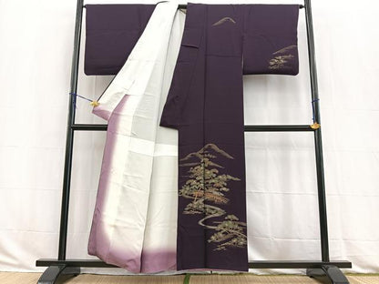 平和屋着物■訪問着　渡り橋風景文　金彩　正絹　逸品　BAAW2946yc