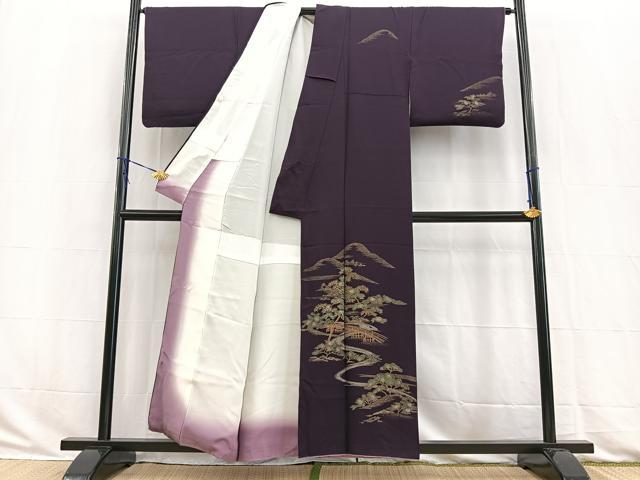 平和屋着物■訪問着　渡り橋風景文　金彩　正絹　逸品　BAAW2946yc