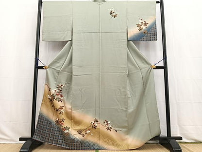 平和屋着物■訪問着　枝花文　暈し染め　金彩　正絹　逸品　BAAW2951yc