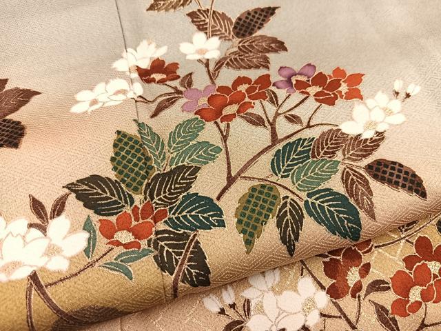 平和屋着物■訪問着　枝花文　暈し染め　金彩　正絹　逸品　BAAW2951yc