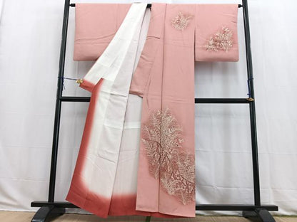 平和屋着物■訪問着　刺繍　籬花文　暈し染め　正絹　逸品　BAAW2953yc
