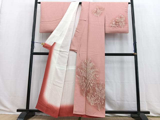 平和屋着物■訪問着　刺繍　籬花文　暈し染め　正絹　逸品　BAAW2953yc