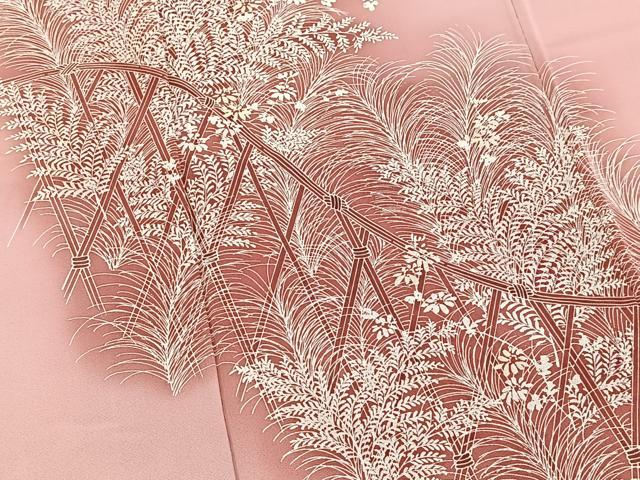 平和屋着物■訪問着　刺繍　籬花文　暈し染め　正絹　逸品　BAAW2953yc