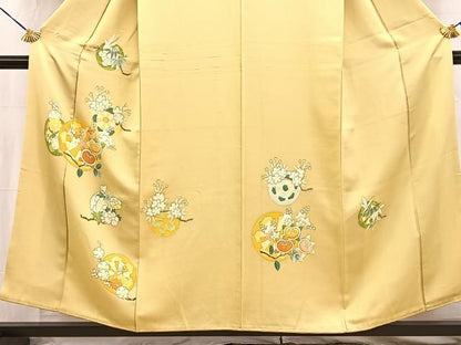 平和屋着物■訪問着　片輪車花文　金彩　正絹　逸品　BAAW2954yc