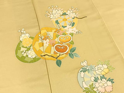 平和屋着物■訪問着　片輪車花文　金彩　正絹　逸品　BAAW2954yc