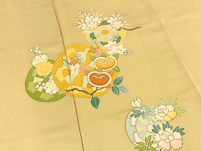 平和屋着物■訪問着　片輪車花文　金彩　正絹　逸品　BAAW2954yc