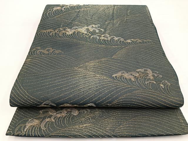 平和屋着物＊夏物 六通柄袋帯 立波文 金銀糸 正絹 逸品 BAAW2958yc