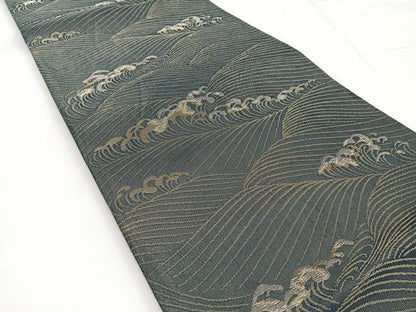 平和屋着物＊夏物 六通柄袋帯 立波文 金銀糸 正絹 逸品 BAAW2958yc